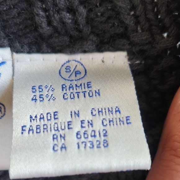 Carole Little Charcoal Floral Knit Cardigan - Picture 3 of 3